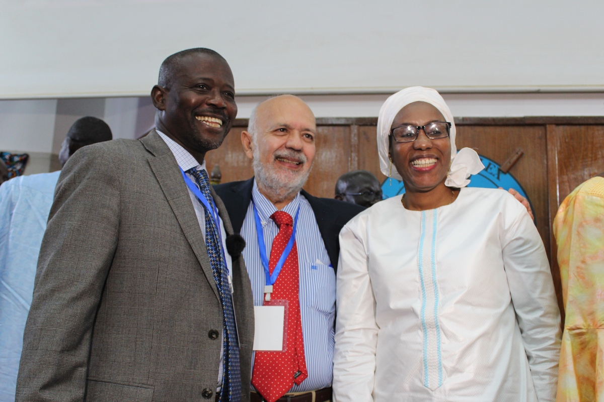 Mamadou Badiane with Darío Henao Restrepo and Aminata Niang Diène