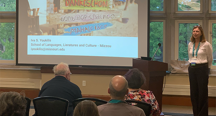 Iva Youkillis presenting at the conference