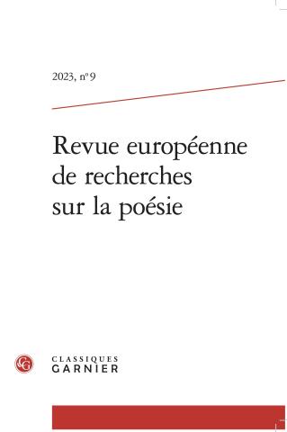 Cover of Revue européenne de recherches sur la poésie