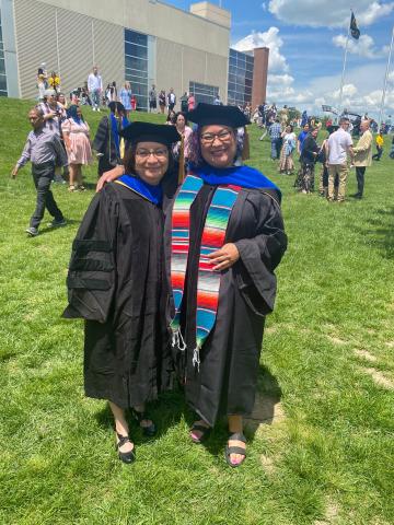 Dr. Guadalupe Pérez-Anzaldo, dissertation director (on left); Veronica Pérez-Picasso, PhD recipient (on right).