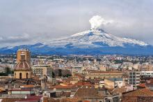 Catania, Sicily, Italy. with Mount Etna in the background