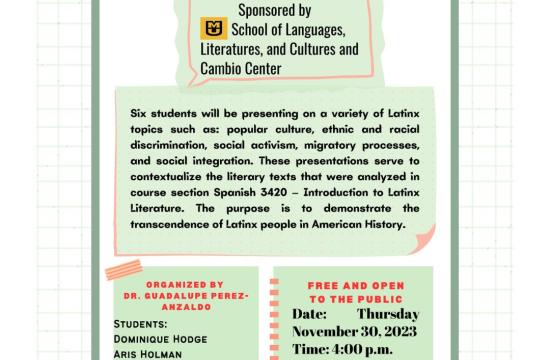 Latinx voices in context flyer