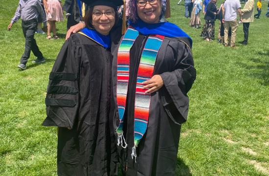 Dr. Guadalupe Pérez-Anzaldo, dissertation director (on left); Veronica Pérez-Picasso, PhD recipient (on right).